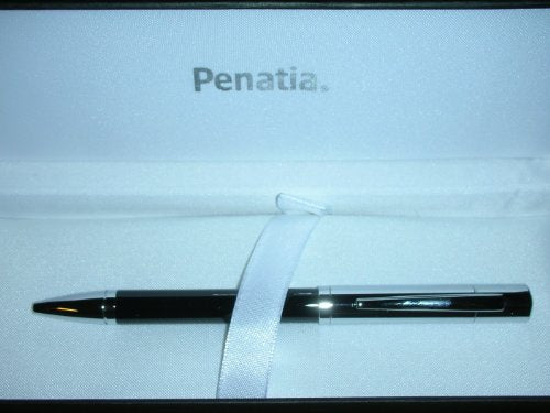 Cross Penatia Polished Chrome and Black Lacquer Barell Tuxedo Style Ball Point Pen in Gift Box - crosspenmall.com