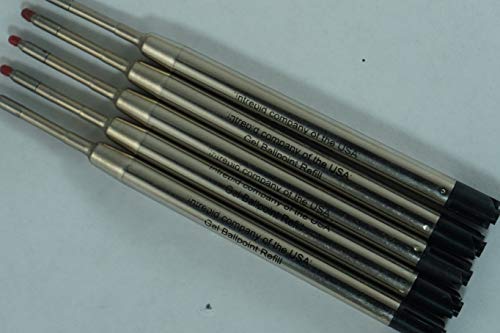 5 Genuine Intrepid Medium point Gel Ink refills for Parker Ballpoint Pens Intrepid Company