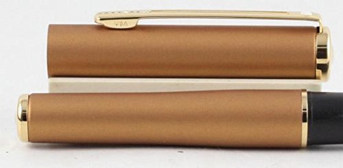 Made in The USA Cross Sheaffer Compact 9005 Bronze with 22KT Gold Trim and Medium Nib, Sleek Fountain Pen and Sheaffer Journal Set Cross