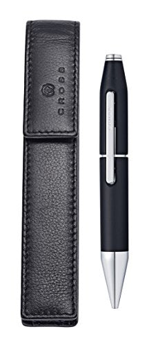 CROSS X Rollerball Pen with Leather Case (Feed Mechanism, Ink Colour: Black) - crosspenmall.com