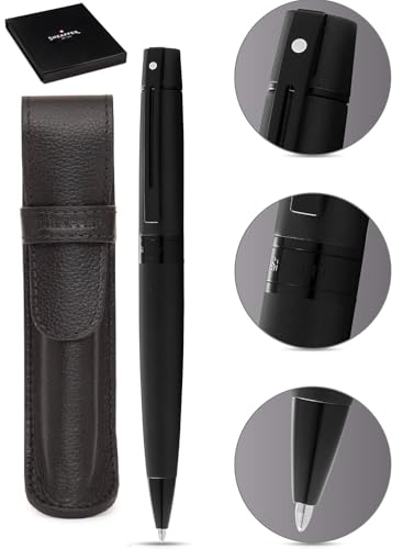 Sheaffer 300 Matte Black Lacquer Pen with PVD Trims and Matching Pouch gift Set Sheaffer