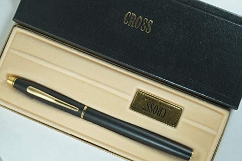 Cross Made in The USA Century Matte Black & 23kt Gold Gel Ink selectip Rollerball Pen in The Original Old Black and Gold Paper Gift Box Cross