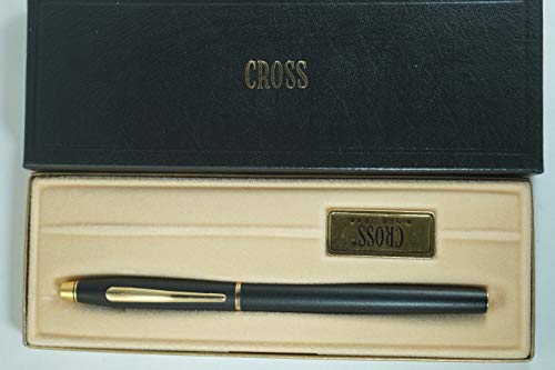 Cross Made in The USA Century Matte Black & 23kt Gold Gel Ink selectip Rollerball Pen in The Original Old Black and Gold Paper Gift Box Cross