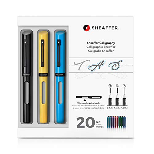 Sheaffer Calligraphy Maxi Kit with Black, Yellow, and Blue Pens and Assorted Nibs and Inks Sheaffer