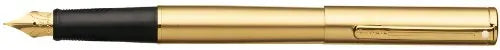 Sheaffer Agio Fountain Pen Medium Nib with Cartridges, Angle Brushed 22K Gold Plate Finish with 22K Gold Plate Trim (SH/459-0) Sheaffer