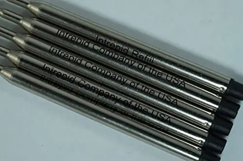 5 Genuine Intrepid Refills in Sheaffer"K" Type (#99335) Style for Sheaffer ballpoint Pens - Black Medium Point Ballpoint Refills (Bulk Packed) Intrepid