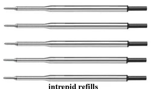 5 Genuine Intrepid flawless flow medium Point Refills for Papermate Lubriglide, Aspire, PhD Pens, Bulk Packed Intrepid Company