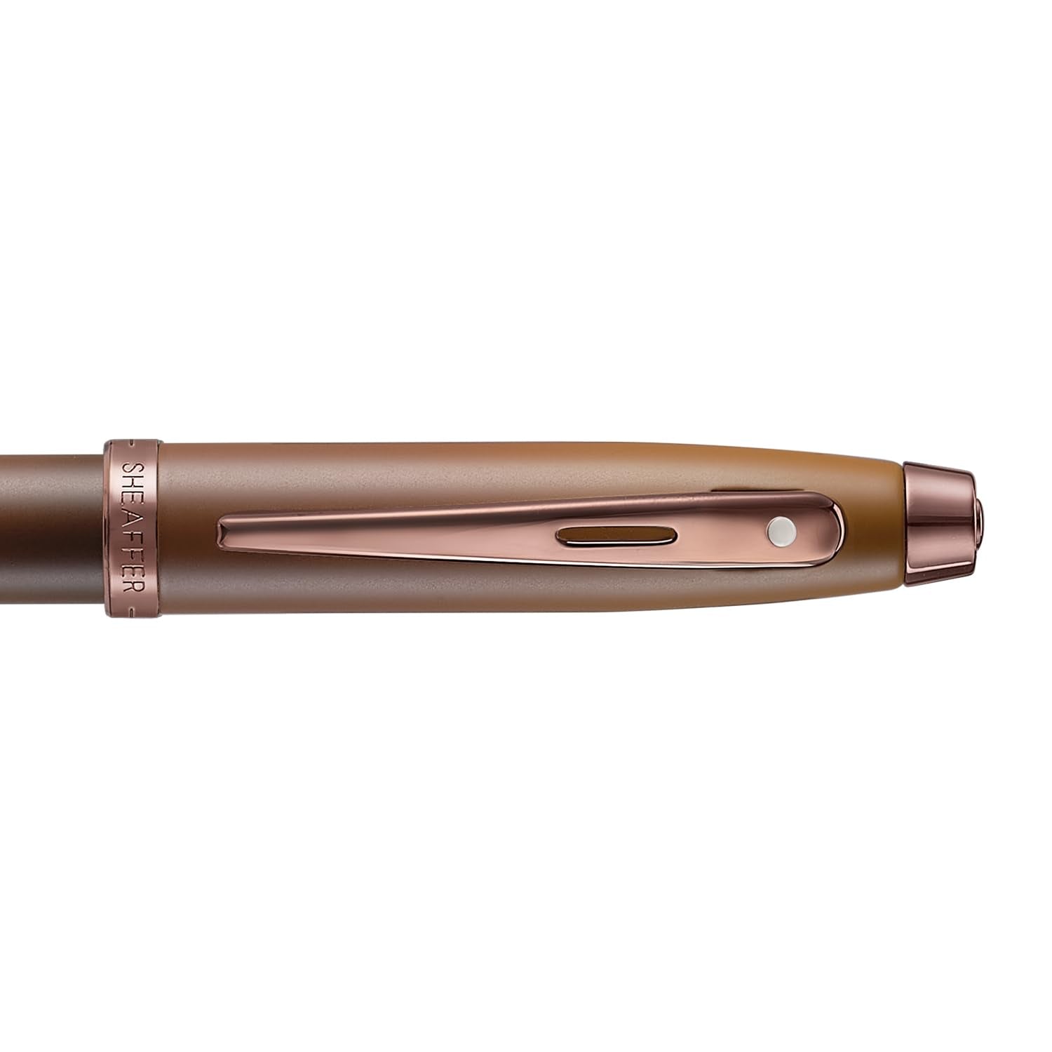 Sheaffer 100 9374 Coffee Edition Matt Brown Fountain Pen with Regal Brown PVD Signature mid band - Medium Point Sheaffer