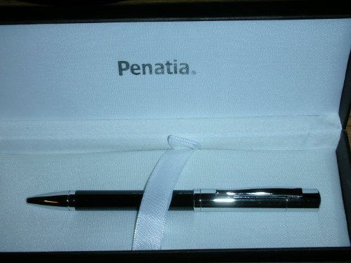 Cross Penatia Polished Chrome and Black Lacquer Barell Tuxedo Style Ball Point Pen in Gift Box - crosspenmall.com