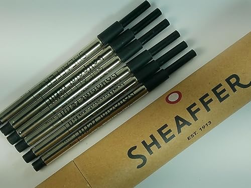 Sheaffer K Ballpoint Refills, Black Ink, Fine Point, 6 Piece Shelf Pack (99234)(Bulk Pack of 6/Pack) in Storage Tube (Black) Sheaffer