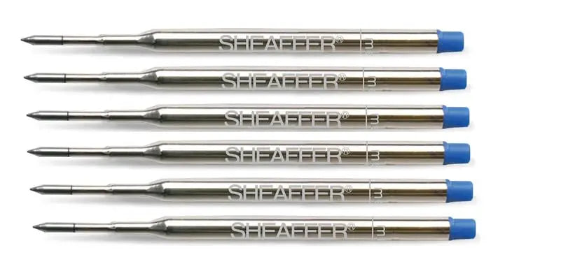 6 Sheaffer K Ballpoint Refills, Shelf Pack for Legacy, Prelude, Intensity, VFM, Sentinel,Sheaffer 100 and 300 Pens (Bulk Pack of 6/Pack) in Storage Tube (New Version) (Blue 99325) Sheaffer