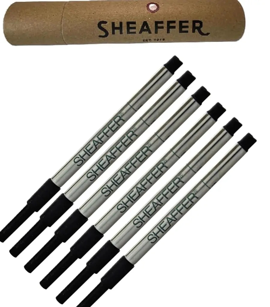 6 Sheaffer K Ballpoint Refills, Shelf Pack for Sheaffer Legacy, Prelude, Intensity, VFM, Sentinel,Sheaffer (100 and 300) Pens (Bulk Pack of 6/Pack) in Storage Tube (New Version) (Black (99335)) Sheaffer