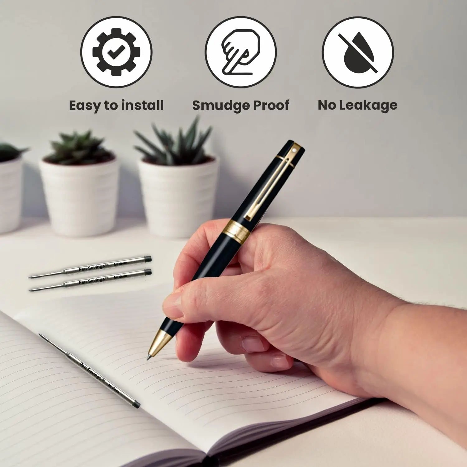 6 Sheaffer K Ballpoint Refills, Shelf Pack for Sheaffer Legacy, Prelude, Intensity, VFM, Sentinel,Sheaffer (100 and 300) Pens (Bulk Pack of 6/Pack) in Storage Tube (New Version) (Black (99335)) Sheaffer