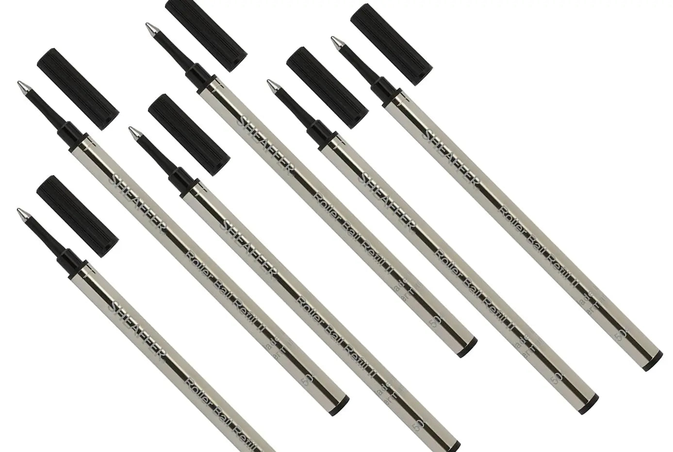 6 Sheaffer Slim Rollerball Refill for Sheaffer Valor, Agio, Prelude, intesity, VFM, Taranis, Sagaris, Sheaffer (100, 200, and 300) Pens (Bulk Pack of 6/Pack) in Storage Tube (New Version) (Black) Sheaffer