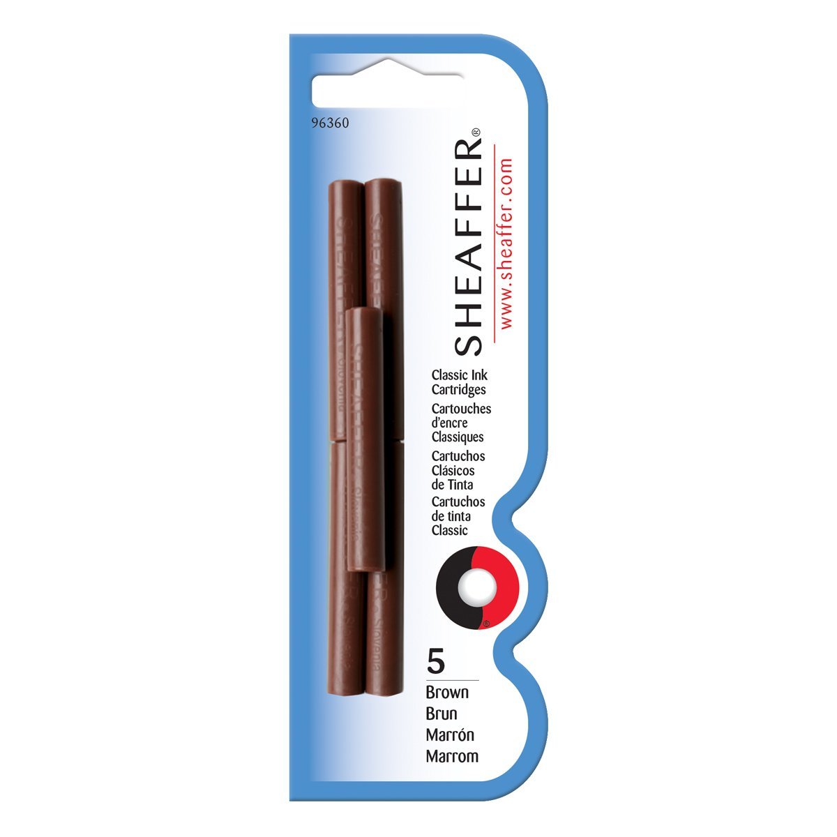 Sheaffer Skrip Fountain Pen Ink Cartridges Brown - Pack of Five - crosspenmall.com