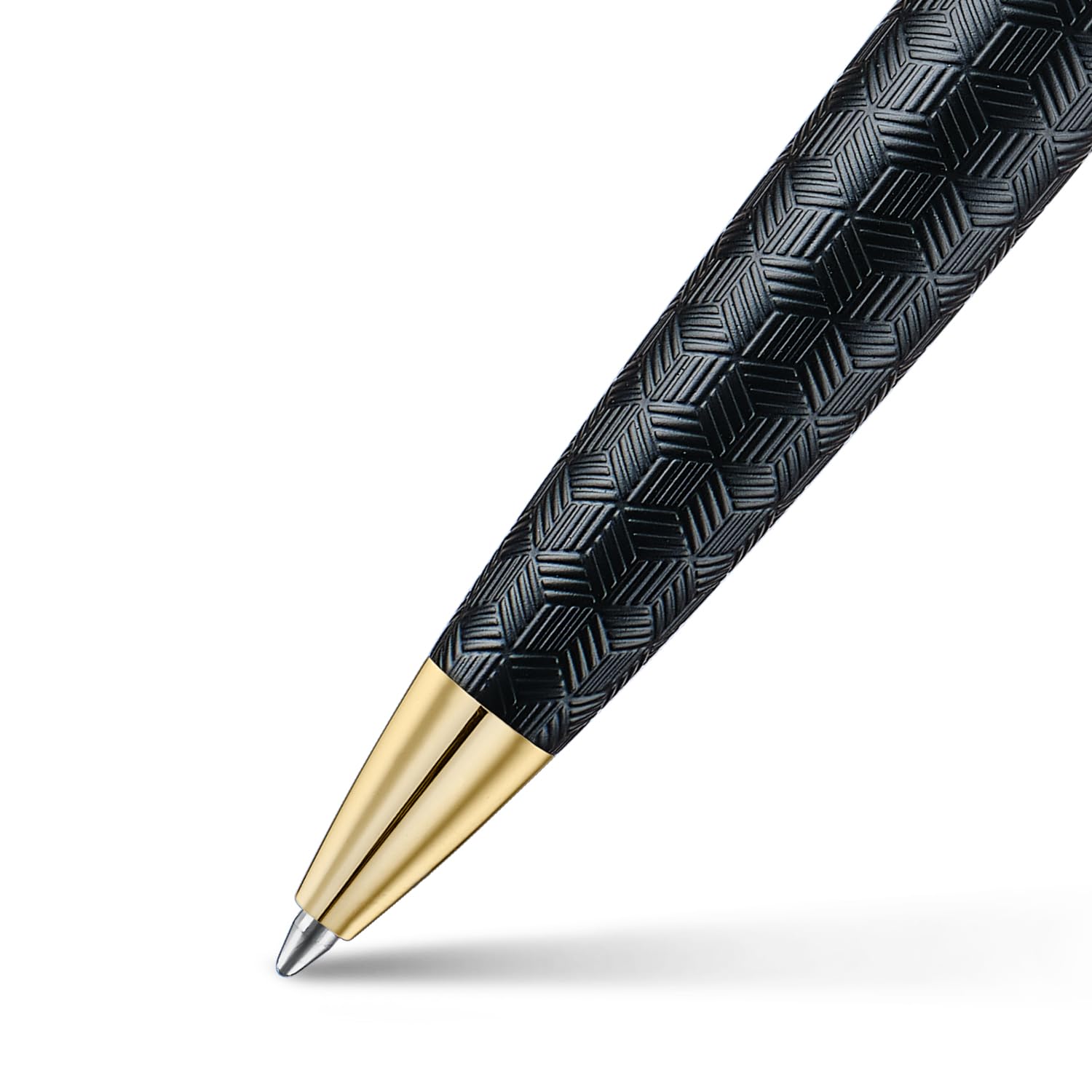 Sheaffer 300 E9347 Engraved Matt Black Barrel and Shiny Chrome Cap with PVD Gold Trims Sheaffer