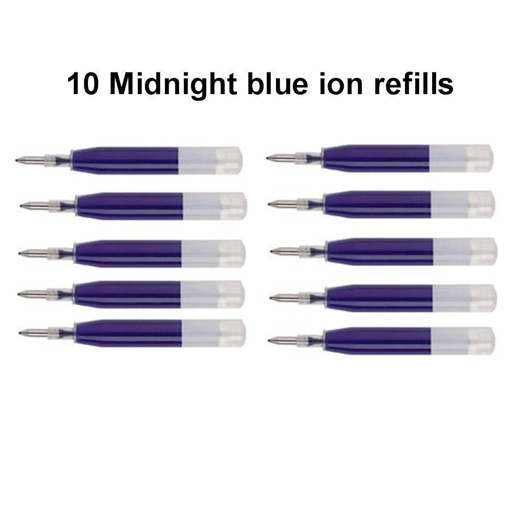 10 Genuine Intrepid Blue Refills for Ion, Roadster, Vice, Penatia Gelicious, and Matrix Pens Gel Ink Refills [ Bulk Pack] Intrepid