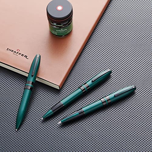 Sheaffer 9109 Icon Ballpoint Pen - Metallic Green with Glossy Black PVD Trim - crosspenmall.com