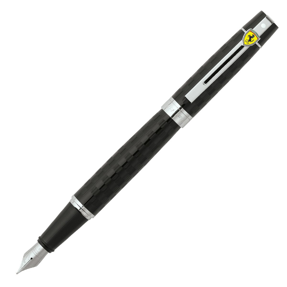 Sheaffer Ferrari 300 Series Fountain Pen, Fine Nib, Chequered Flag Engraving, Black Gloss (FE0951843)