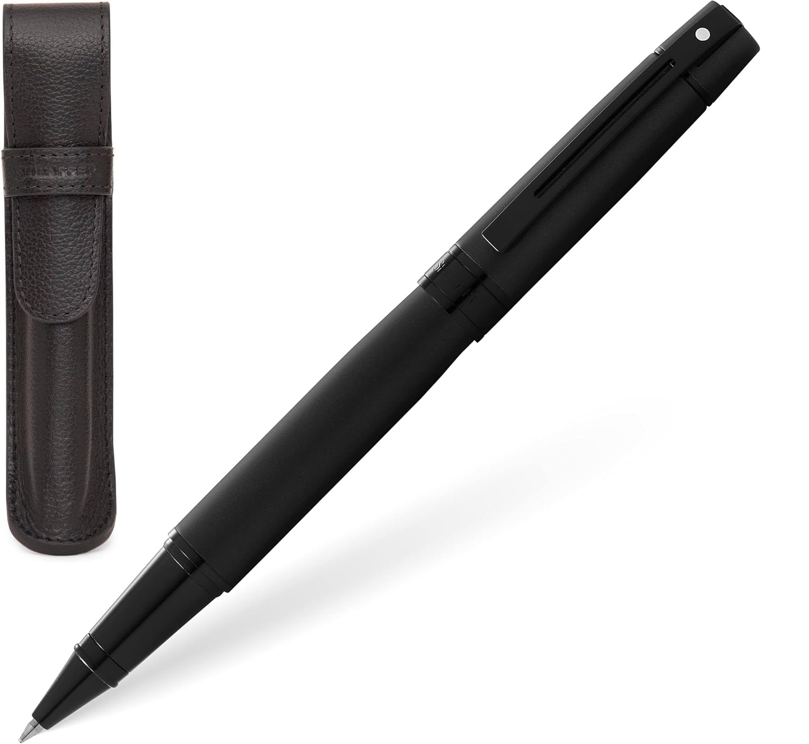 Sheaffer 300 Matte Black Lacquer Pen with PVD Trims and Matching Pouch gift Set Sheaffer