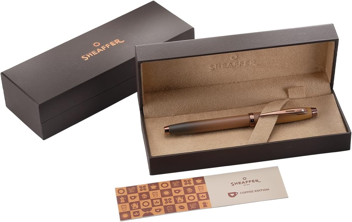 Sheaffer 100 9374 Coffee Edition Matt Brown Pen with Regal Brown PVD Trims Sheaffer