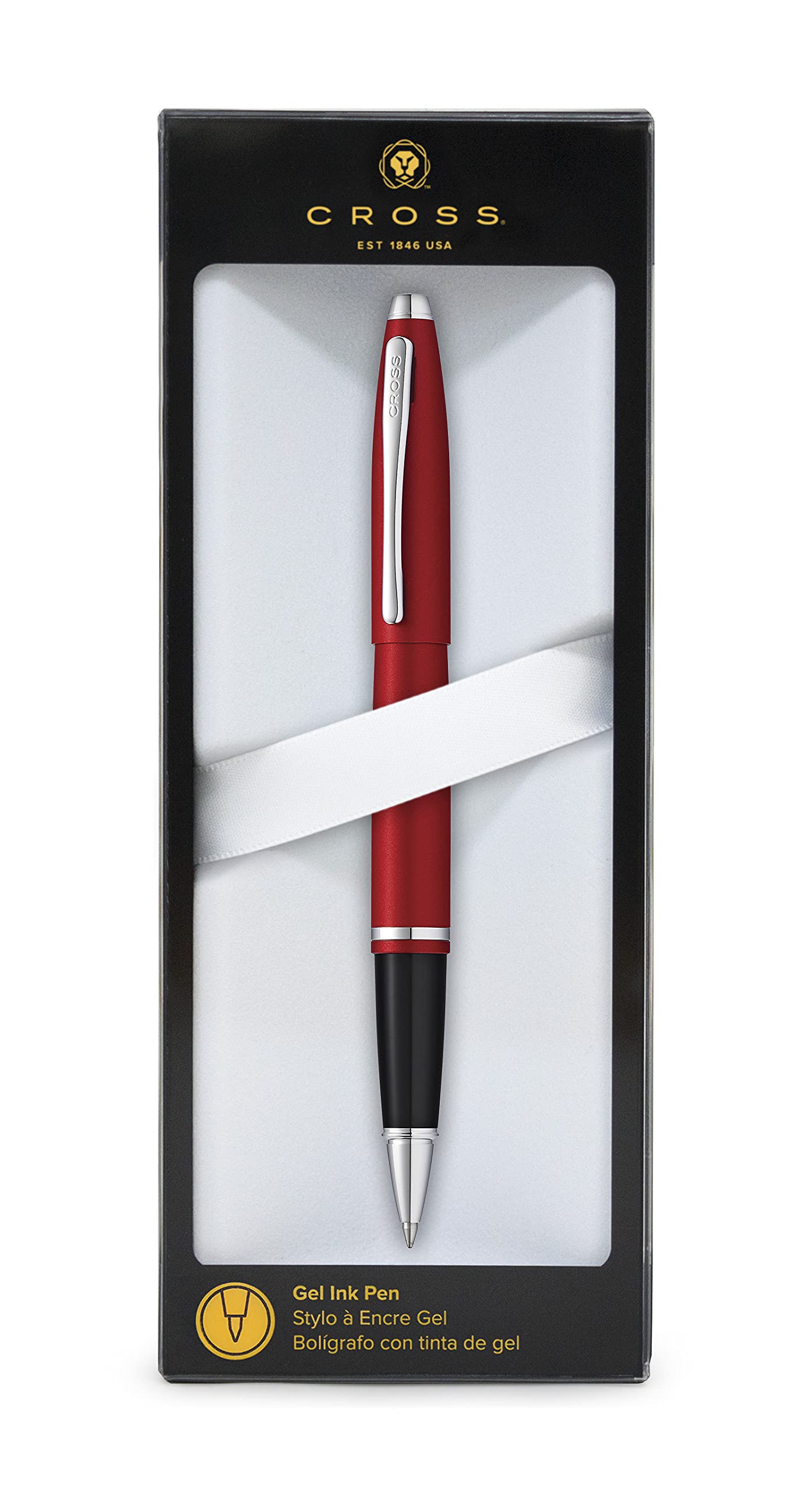 Cross Calais Refillable Gel Ink Rollerball Pen, Medium Rollerball, Includes Premium Gift Box - Matte Metallic Crimson Red - crosspenmall.com