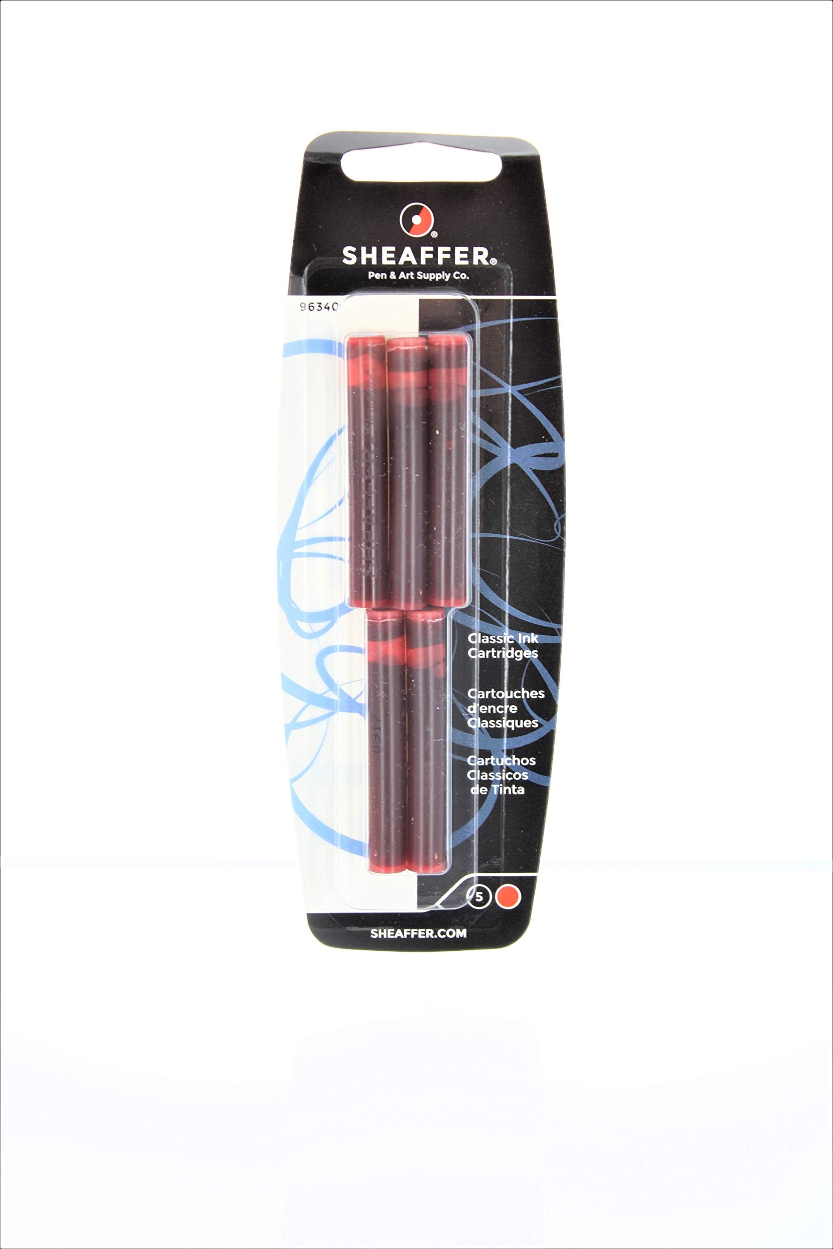 Sheaffer Skrip Fountain Pen Ink Cartridges Red - Pack of Five Sheaffer