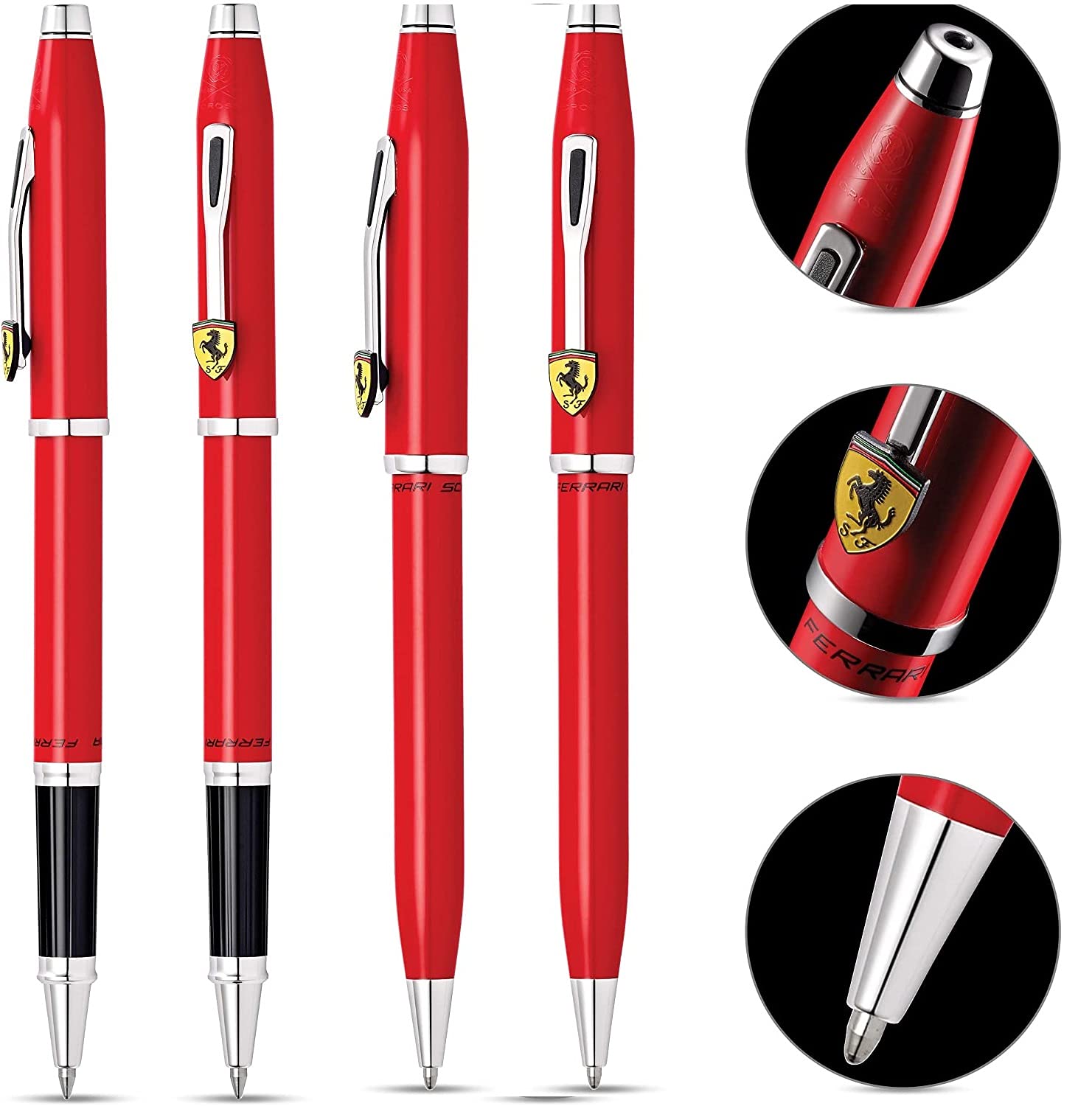 AT CROSS Century II Collection for Scuderia Ferrari - Glossy Rosso Corsa Red Proprietary Selectip Rollerball pen and Ballpoint pen set Cross