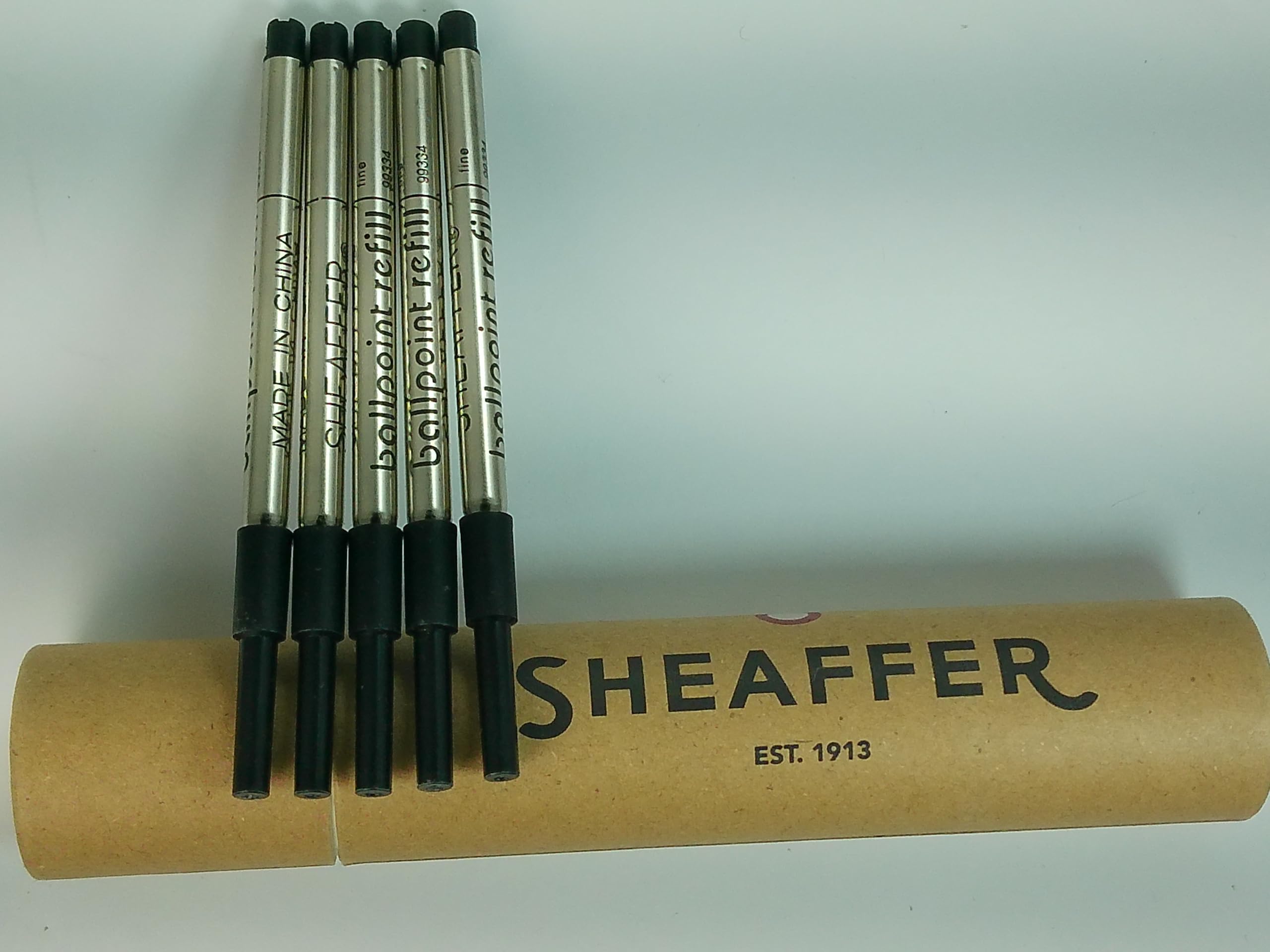 Sheaffer K Ballpoint Refills, Black Ink, Fine Point, 6 Piece Shelf Pack (99234)(Bulk Pack of 6/Pack) in Storage Tube (Black) - crosspenmall.com