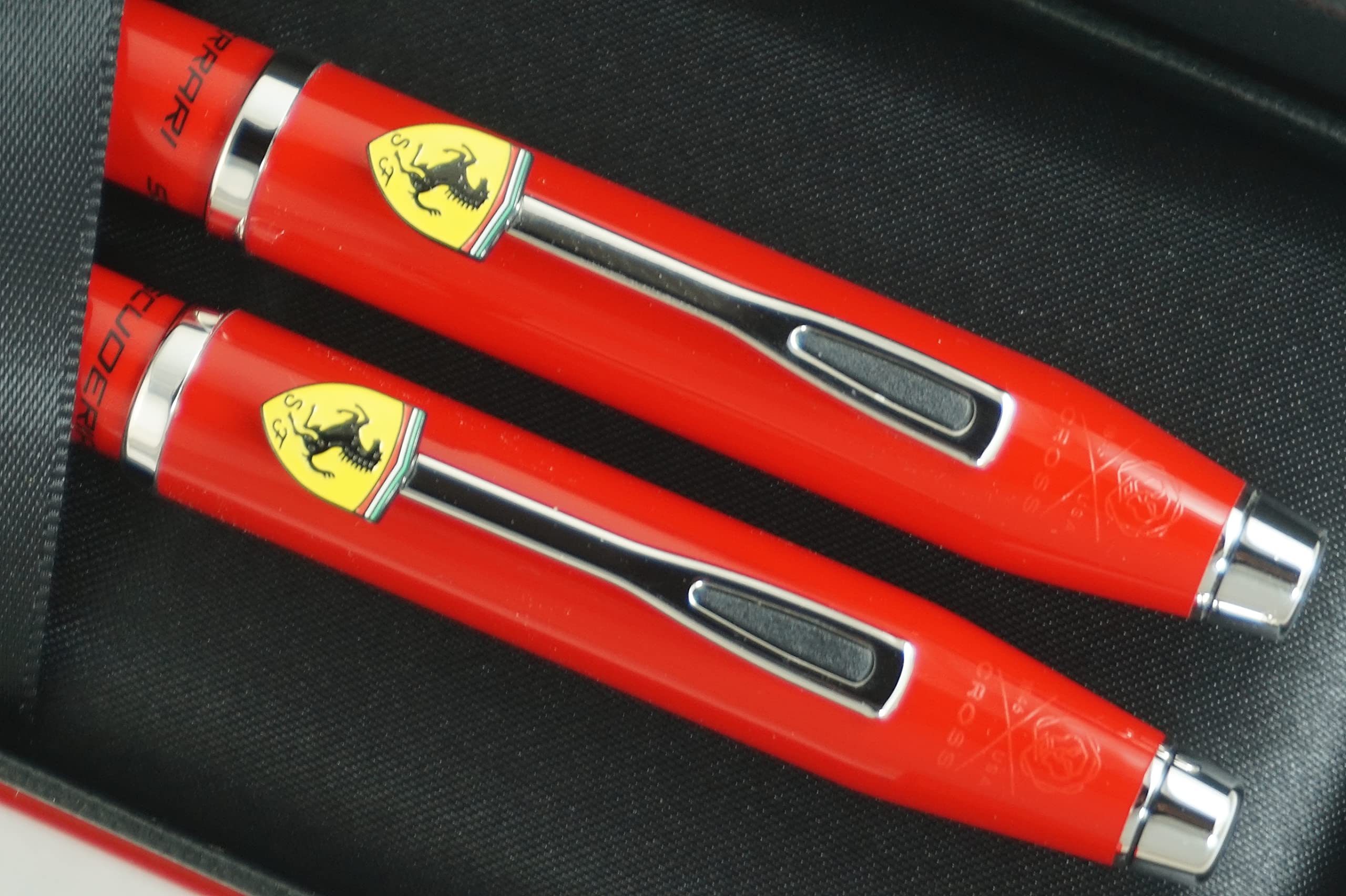 AT CROSS Century II Collection for Scuderia Ferrari - Glossy Rosso Corsa Red Proprietary Selectip Rollerball pen and Ballpoint pen set Cross