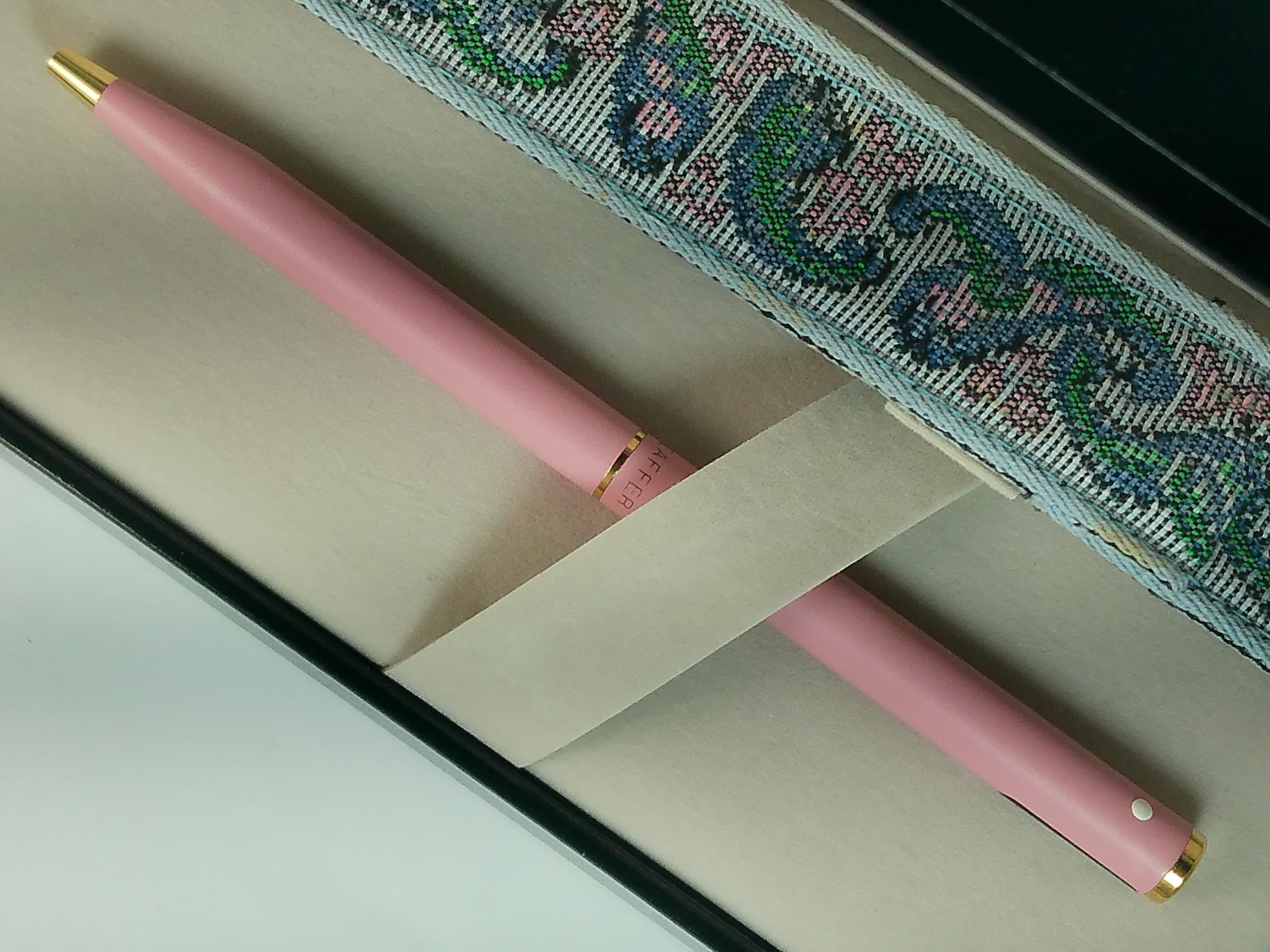 Sheaffer Cross Made in the USA Signature Classic Fashion Matte Tender Pink Rose with 22KT Gold Appointments ballpoint Pen with matching pen pouch