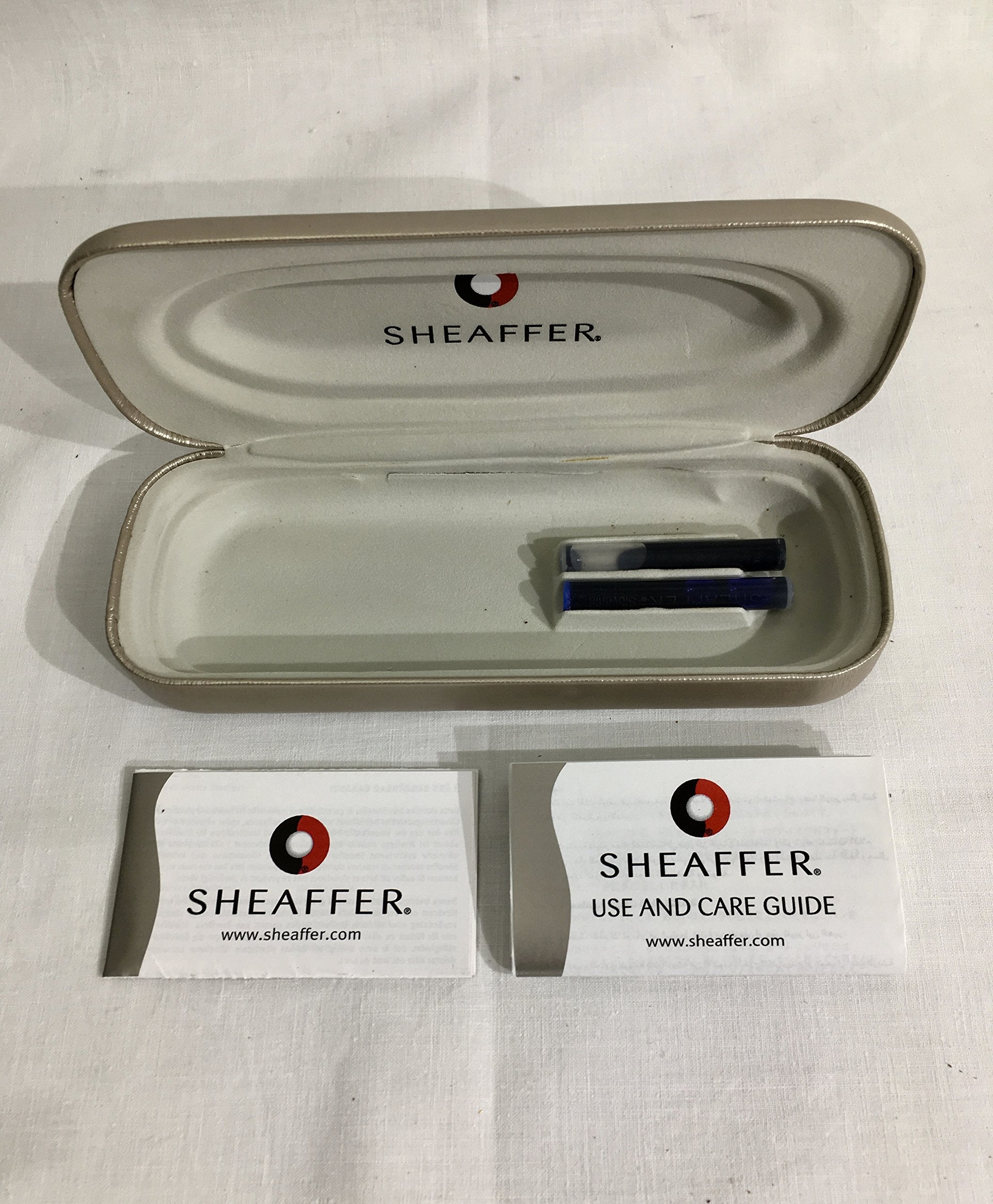 Sheaffer Agio Compact Fountain Pen Medium Nib with Cartridges, Black Lacquer Finish with 22K Gold Plate Trim (SH/9002-0) - crosspenmall.com