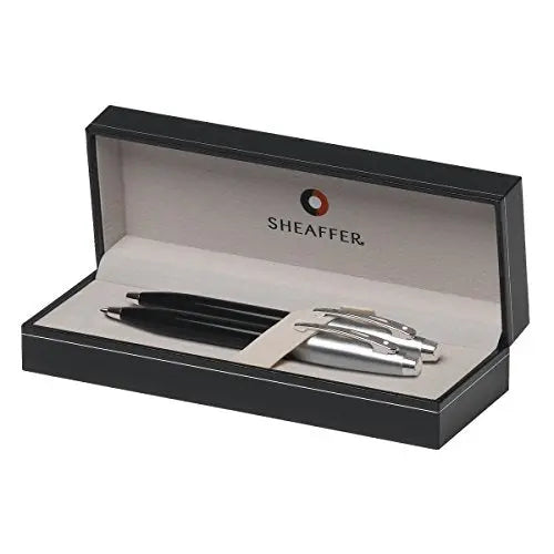 Sheaffer Gift Collection 100 Series Ball Point and Mechanical Pencils Set, Glossy Black Barrel with Chrome Cap with Refill and Lead (SH/9313-9) - crosspenmall.com