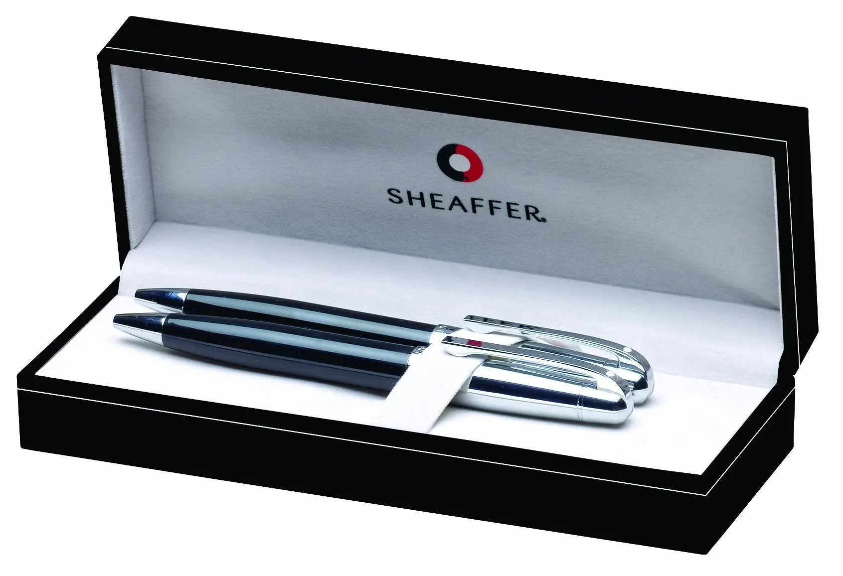 Sheaffer 500 (GC3) Ballpoint Pen with Blue Refill, Bright Chrome Cap, and Glossy Black Barrel with Chrome Trim (SH/9331-2) Sheaffer