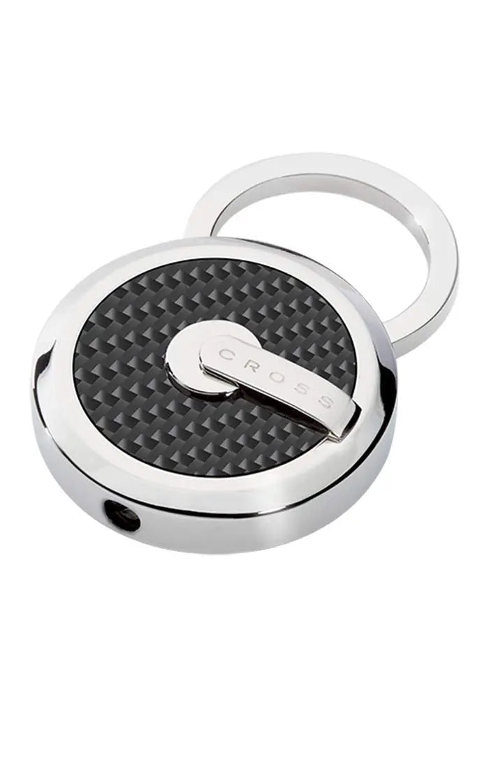 A. T Cross Designer Tiverton Stainless Steel Black Carbon Key Chain AC255-1KR cross
