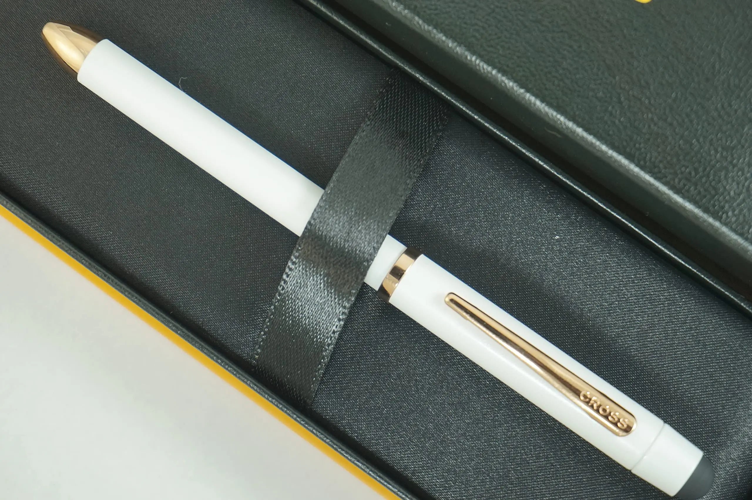 A.T. Cross Limited Edition Tech3+ Pearlescent Stormy White and 23KT Gold Appointments Multi-function Pen - 0.5 MM Lead Size Pencil, Black Ink Refill, and Red Ink Refill in One Pen. Cross