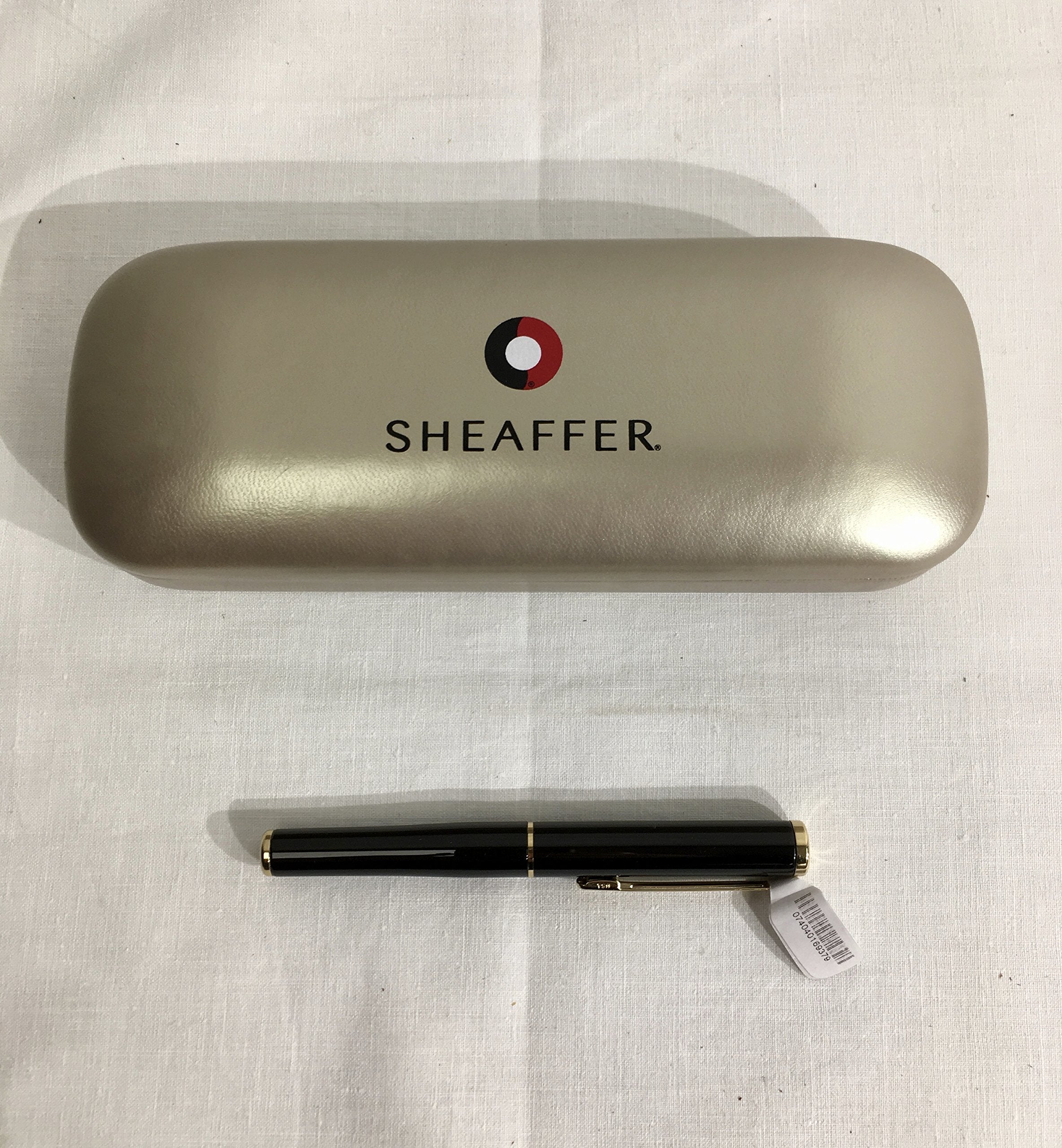 Sheaffer Agio Compact Fountain Pen Medium Nib with Cartridges, Black Lacquer Finish with 22K Gold Plate Trim (SH/9002-0) - crosspenmall.com