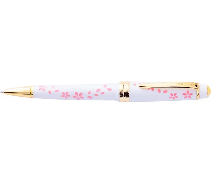 Bailey Light Cherry Blossom Glossy White Resin Ballpoint Pen Cross