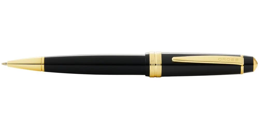 Bailey Light Polished Black Resin and Gold Tone Ballpoint Pen Cross