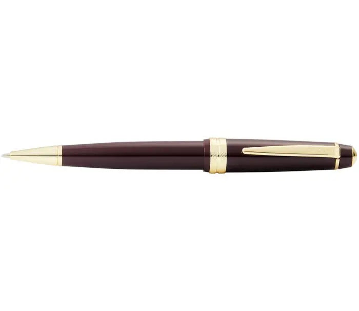 Bailey Light Polished Burgundy Resin and Gold Tone Ballpoint Pen - crosspenmall.com