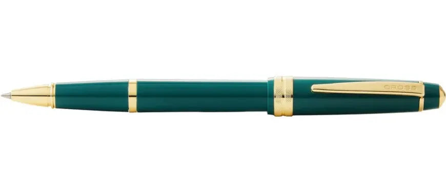 Bailey Light Polished Green Resin and Gold Tone Rollerball Pen Cross