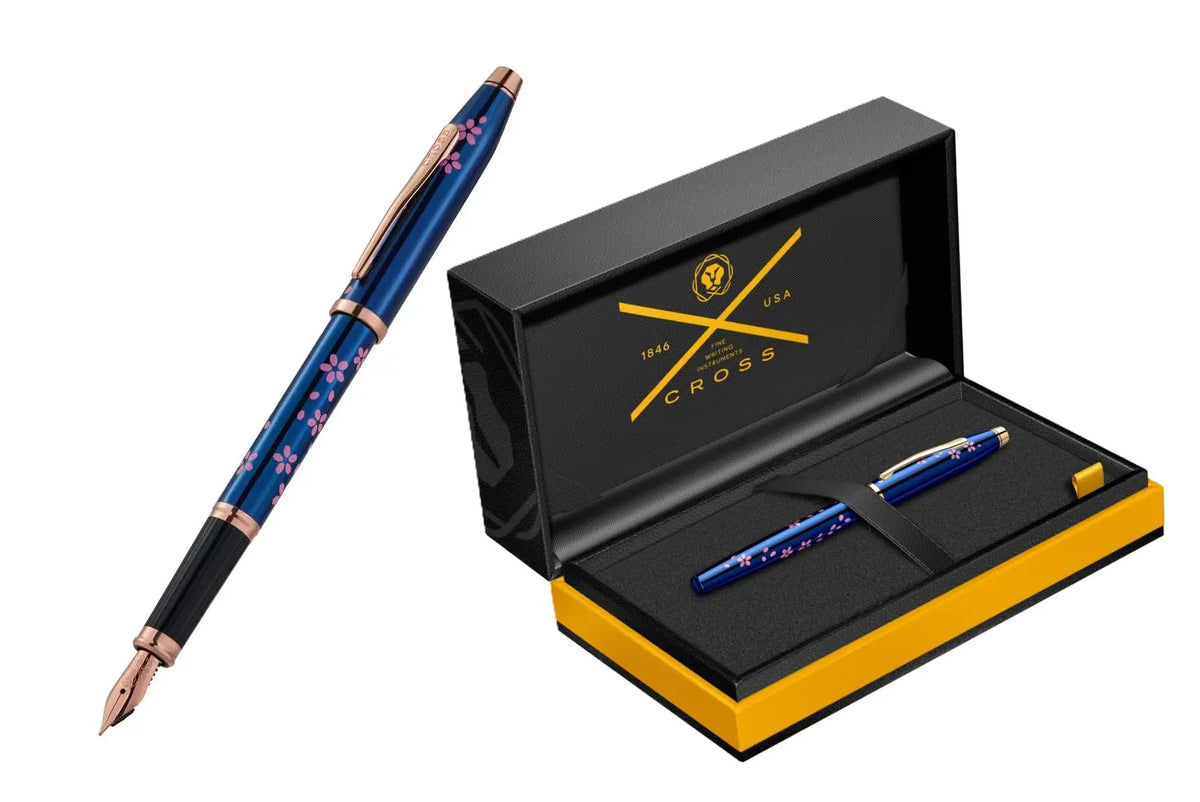 Century II Cherry Blossom Translucent Blue Lacquer Fine Nib Fountain Pen cross