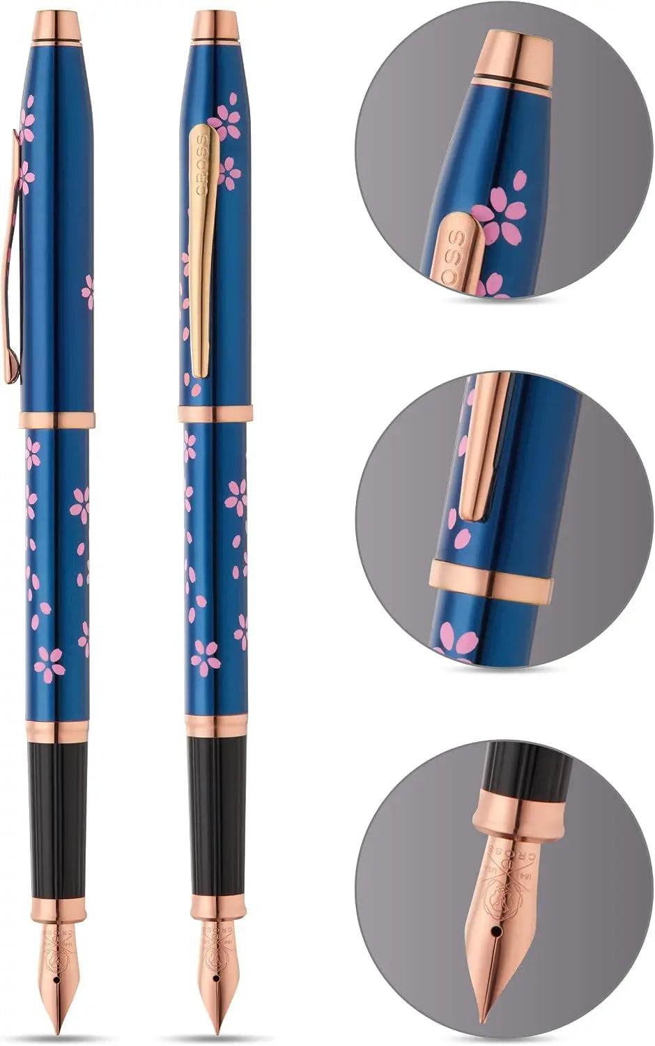 Century II Cherry Blossom Translucent Blue Lacquer Fine Nib Fountain Pen cross