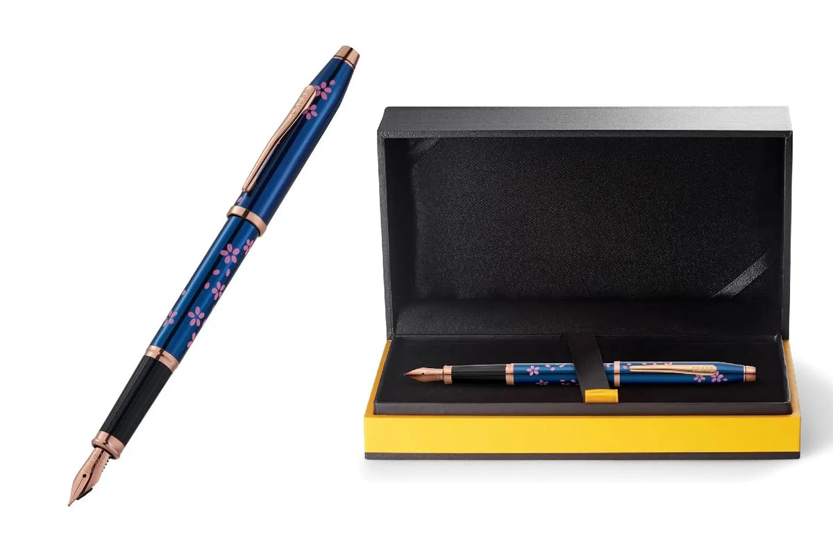 Century II Cherry Blossom Translucent Blue Lacquer Fine Nib Fountain Pen cross