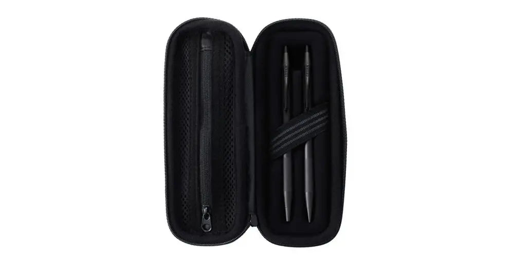 Classic Century Black Micro-knurl Pen and Pencil Set with Modern Black Case Cross