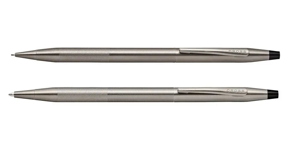 Classic Century Titanium Gray Pen and Pencil Set with Micro-knurl Detail Cross