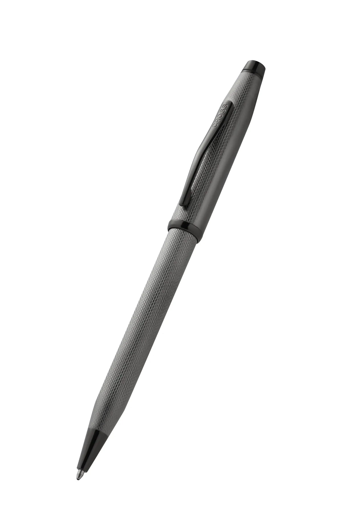 Cross A.T Century II Ballpoint Pen, Polished Slate Gray, Black Ink, Engraved Diamond Pattern, Swivel-Action in Luxury Gift Box cross