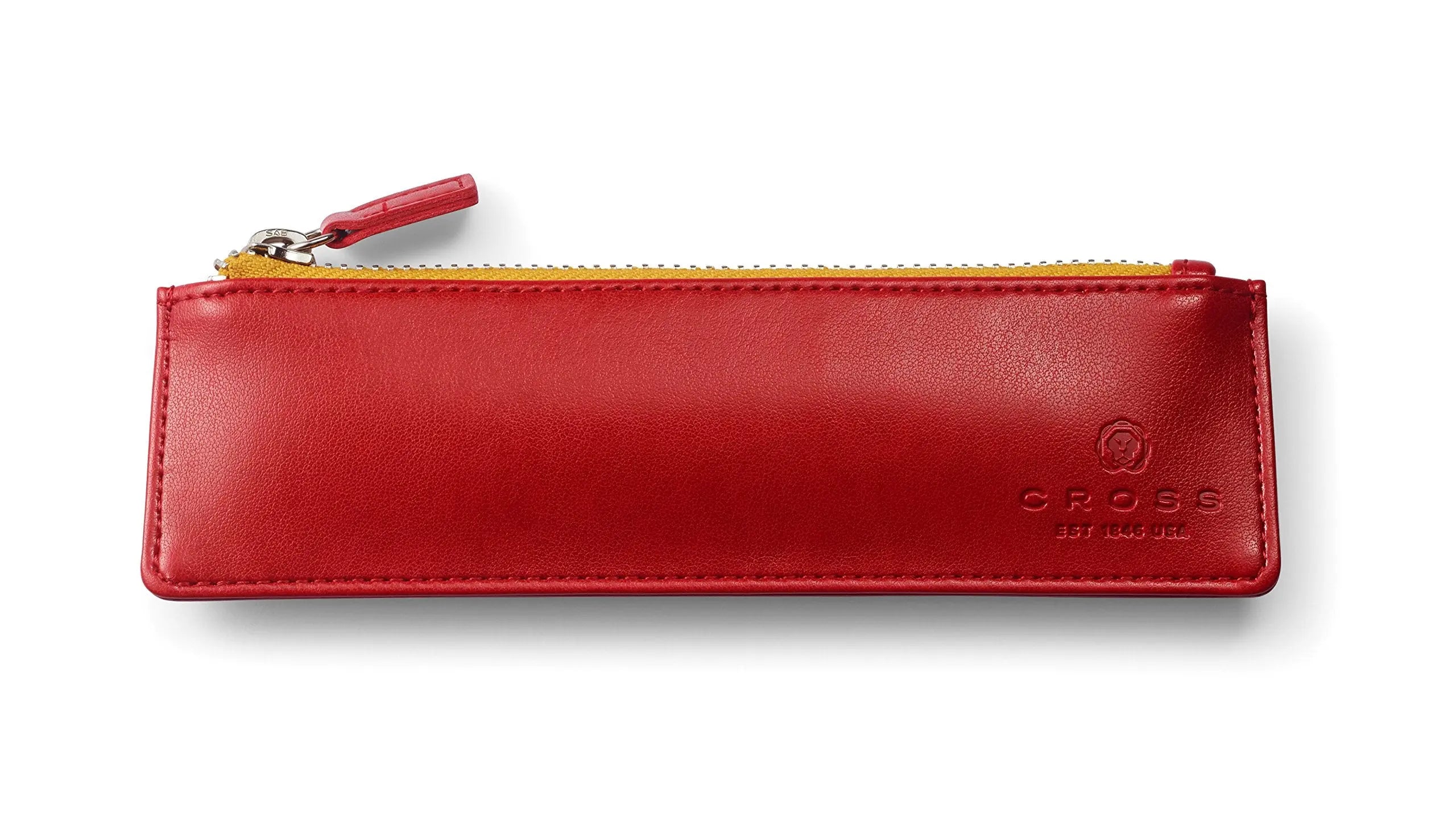 Cross ATX Black Refillable Ballpoint Pen and Zip Pen Pouch Gift Set, Includes Premium Gift Box - Crimson Red Cross