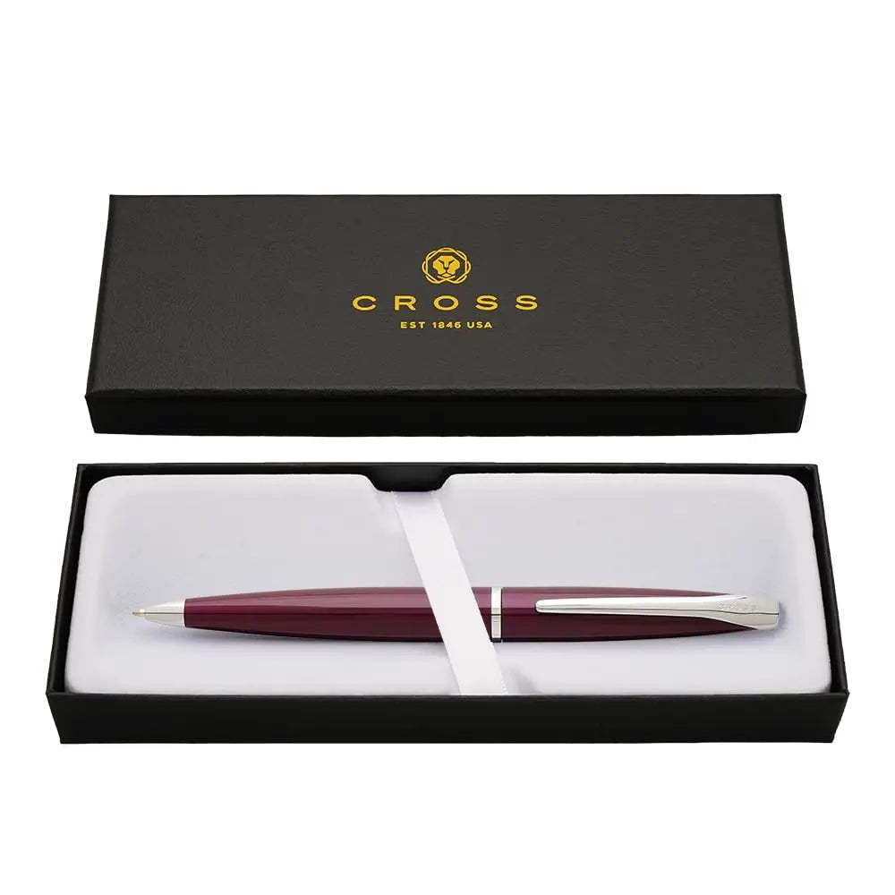 Cross ATX Limited Collection Ballpoint Pen, Pearlescent Purple, Polished Chrome Appointments in Premium Corporate gift box Cross