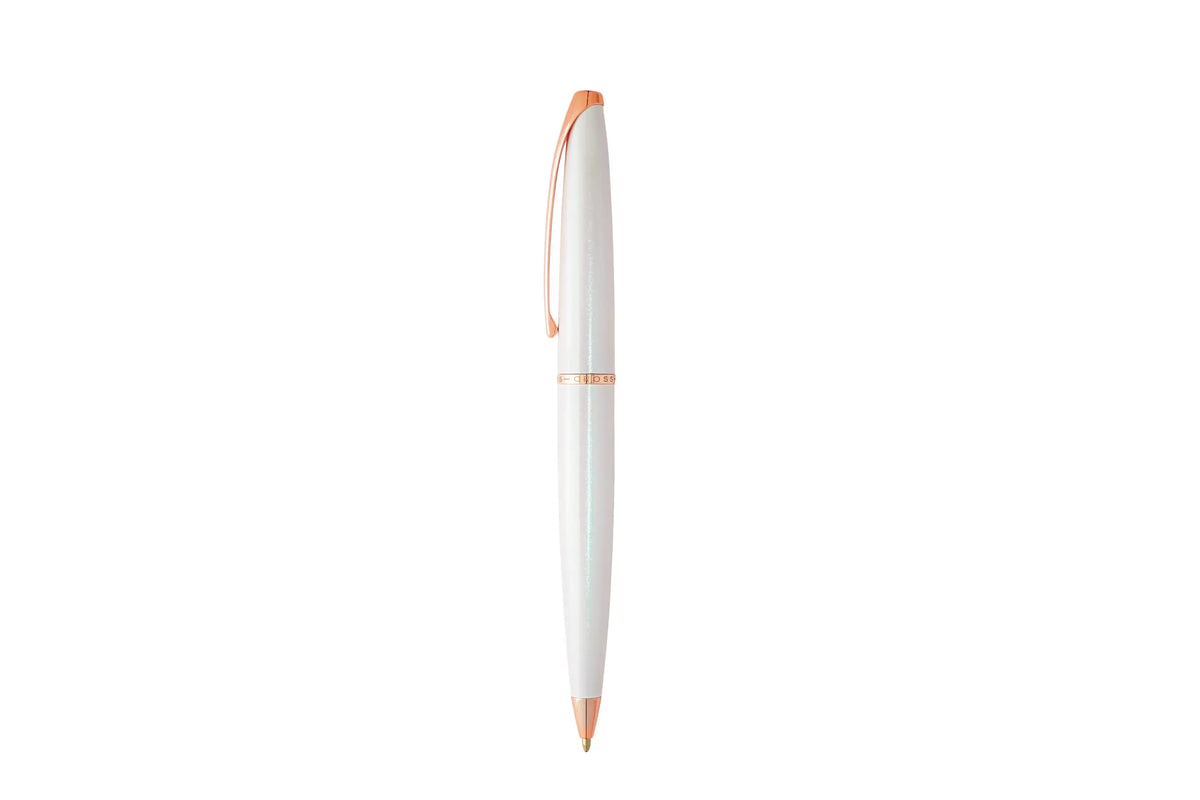 Cross ATX Limited Collection Ballpoint Pen, Pearlescent White and Rose Gold cross